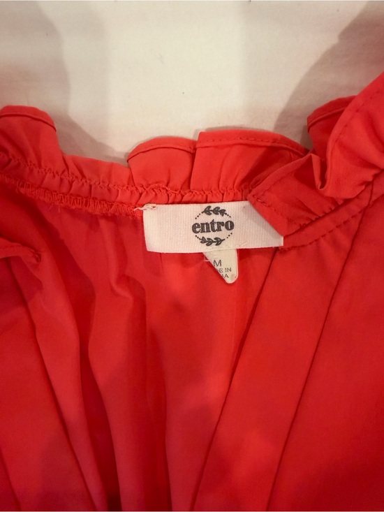 entro Dresses & Skirts - entro Coral Ruffle Neck dress